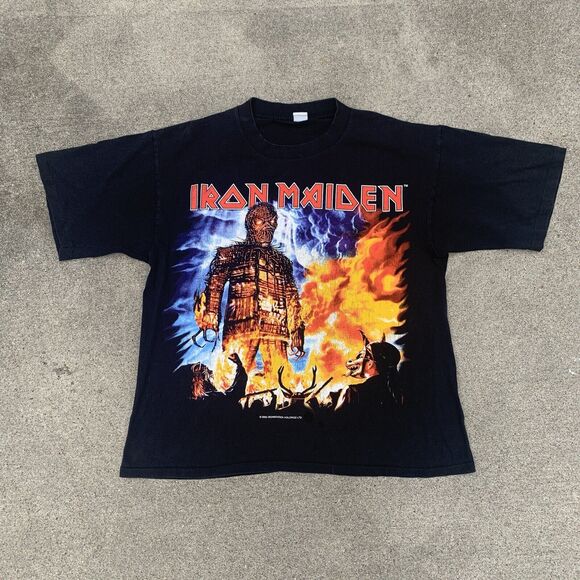 Vintage Iron Maiden Shirt Mens Medium Black 2000 Brave New World Tour Concert